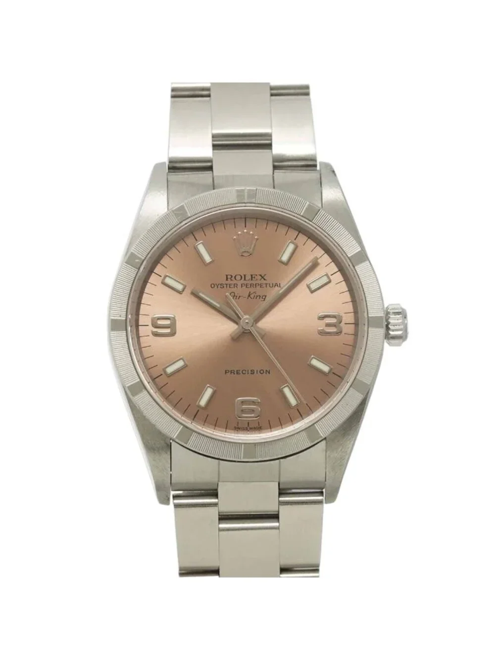 Rolex Air King a Watch Engine Turned Bezel Pink Automatic
